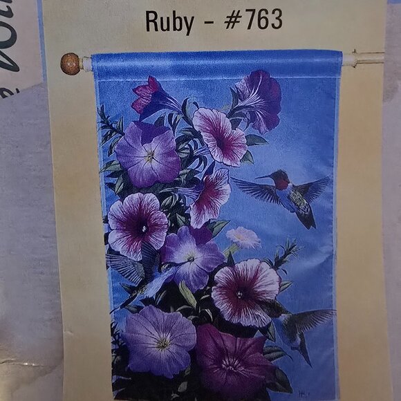 Toland “Ruby – #763” Decorative Flag – Colors of the Wind Line – Morning Glories - Picture 3 of 4